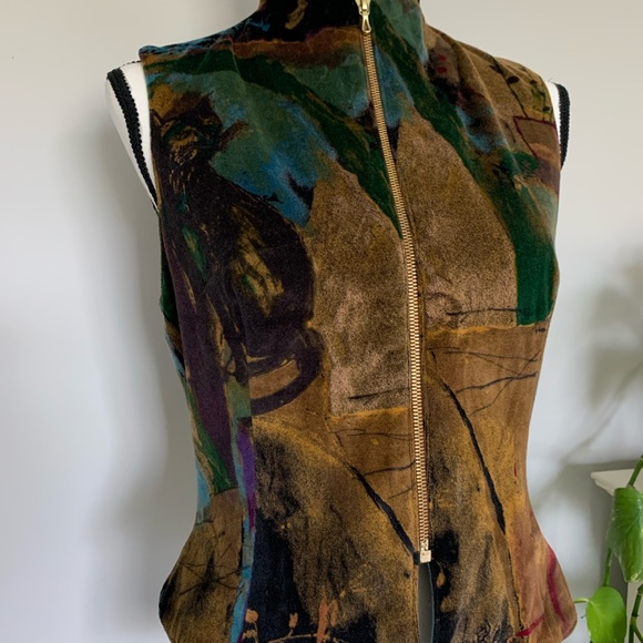 Platinum by Dorthy Schoelen vintage zip vest in soft suede-like material sz 8 🌼 - Picture 3 of 8